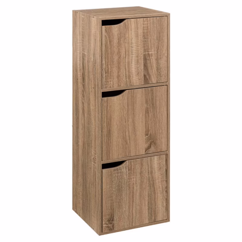 Komoda Kali 5FIVE SIMPLY SMART komoda wysoka 100 cm nowoczesna 3 szafki do przedpokoju naturalna 1 szt.