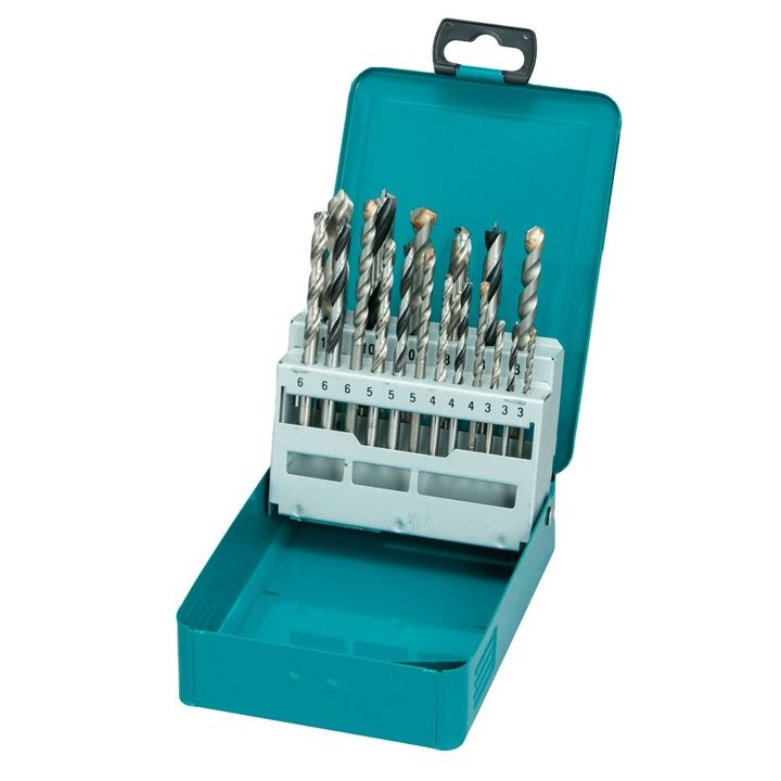 Zestaw wierteł do metalu drewna cegły 18 szt. Makita D-46202