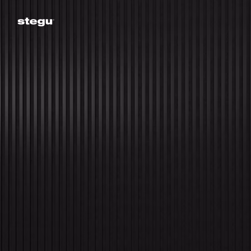 Lamele ścienne na czarnym filcu Stegu Linea Acoustic Proline, czarne 240×60 cm panele akustyczne 1 szt.