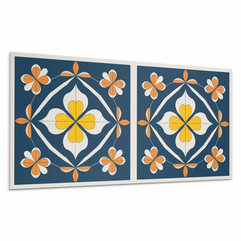 Kafelki samoprzylepne Wallfluent 40×20 cm Symetryczny motyw kwiatowy w eleganckim stylu 10 szt.
