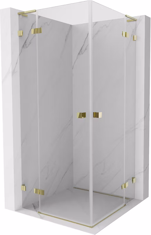 Kabina prysznicowa Mexen Lunar L Duo uchylna 120 x 120 cm transparent złota 1 szt.