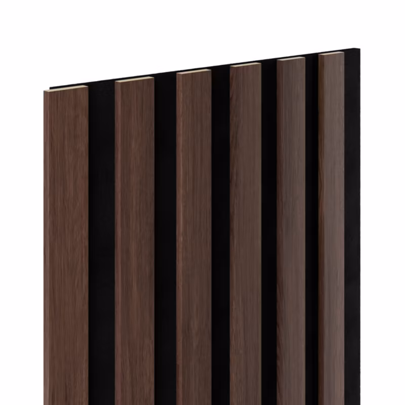 Lamele ścienne 6L Marbet Design WOODLINE SLIM 270×30 cm Dąb ciemny na czarnym filcu 4 szt.