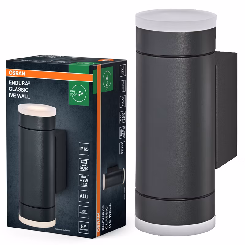 Kinkiet Ogrodowy Endura Osram Lampa Elewacyjna GU10 Szary IP65 1 szt.