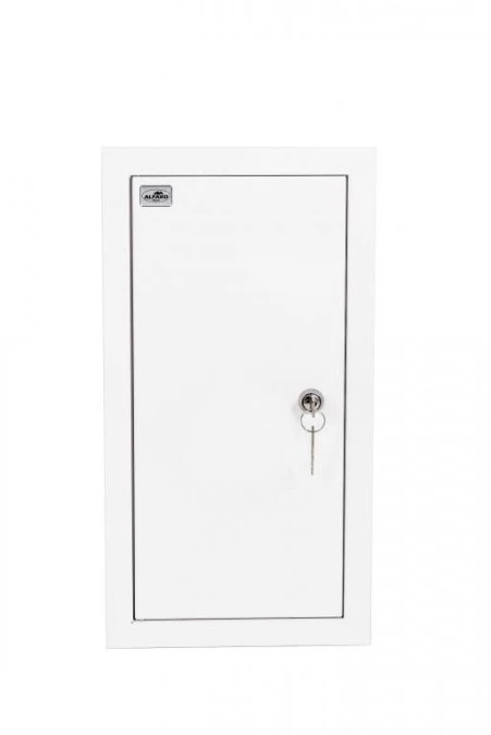 Rozdzielnia podtynkowa metalowa 1 X TL 1F + 6 zabezpieczeń zamek pełne drzwi RAL 9003 A‑RW6/PD
