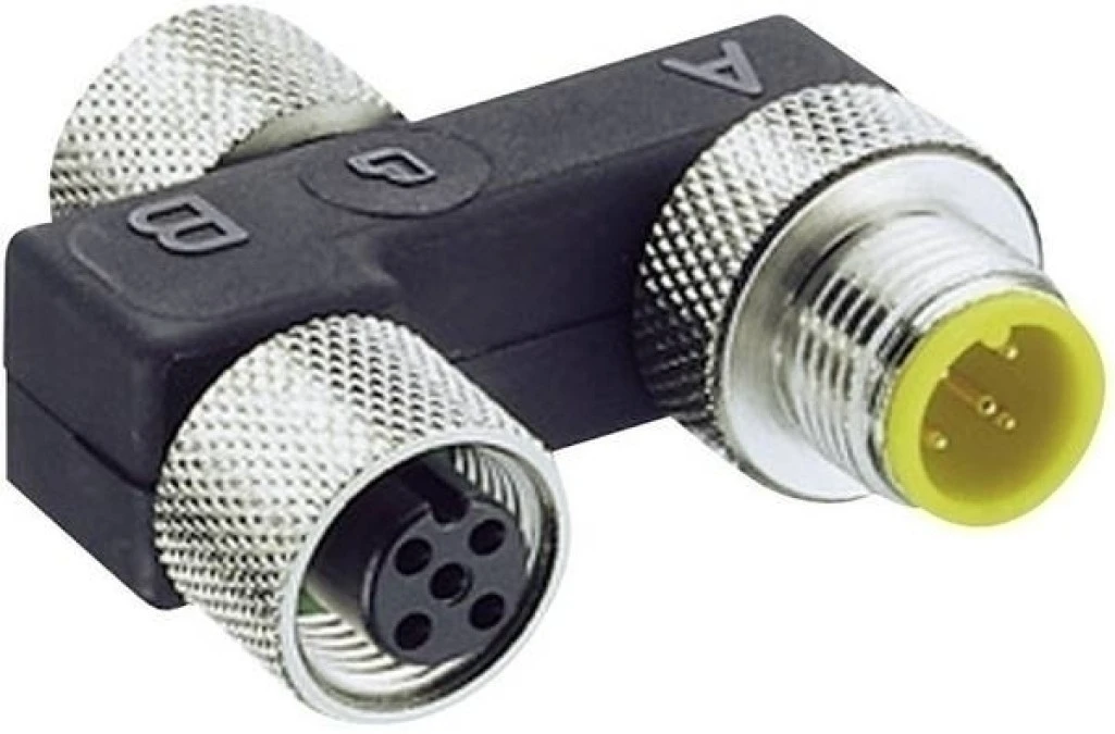 Rozdzielacz‑trójnik złącza M12 męskie / 2xM12 żeńskie 5‑PINowy 0906 UTP 101 7843