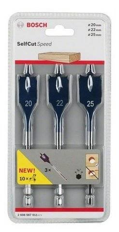 3-częściowy zestaw Wierteł płaskich Self Cut Speed 2608587011 BOSCH
