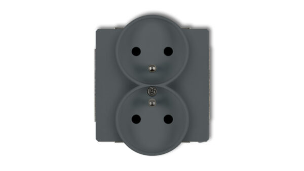 DECO Soft Gniazdo podwójne z/u do ramki grafitowy mat 28DGPRSO-2zp