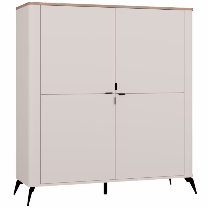 Komoda Topeshop Cordoba 4D Kaszmir Beż Dąb Castello Szafka 4 Drzwi 8 Półek Salon 43x135x125 cm 1 szt.