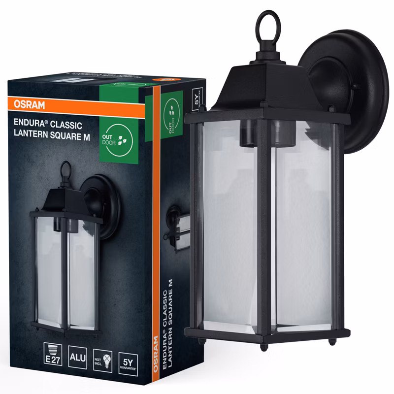 Kinkiet Ogrodowy Endura Osram Lampa Elewacyjna Latarnia E27 Czarny IP43 1 szt.