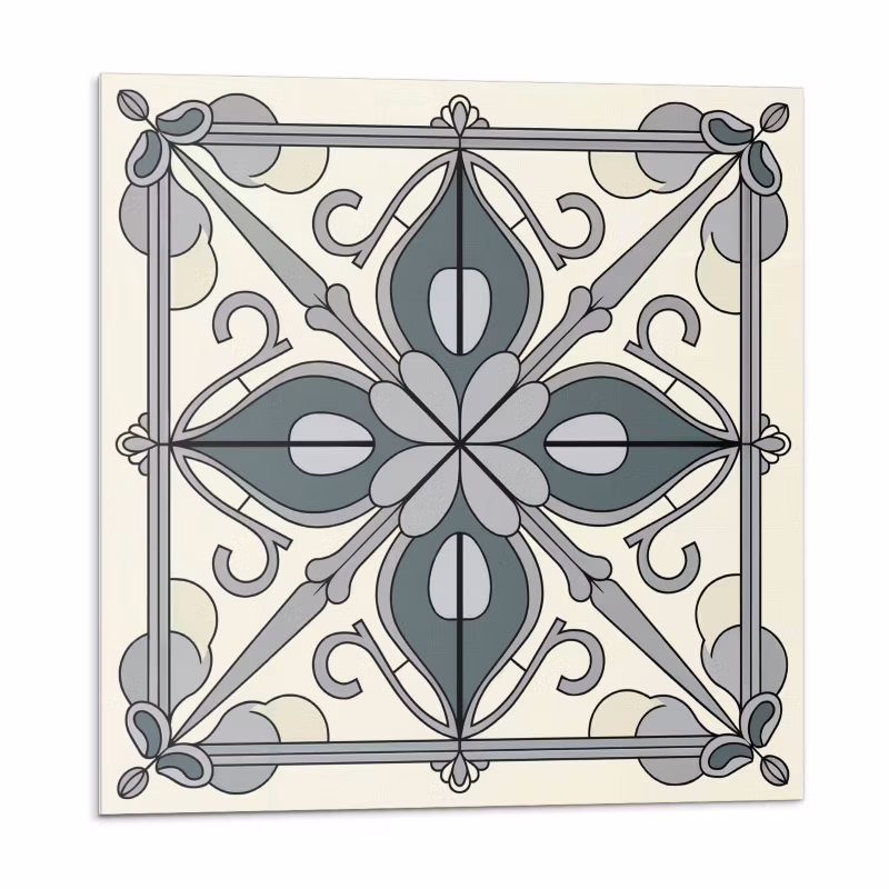 Kafelki samoprzylepne Wallfluent 50×50 cm Ornamentalny wzór kwiatów 4 szt. 4070095575666