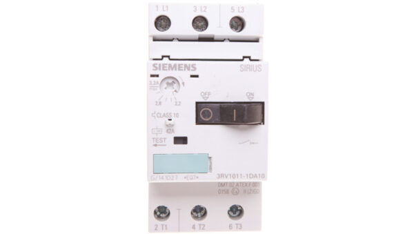 Wyłącznik silnikowy 3P 1,1kW 2,2-3,2A S00 3RV1011-1DA10