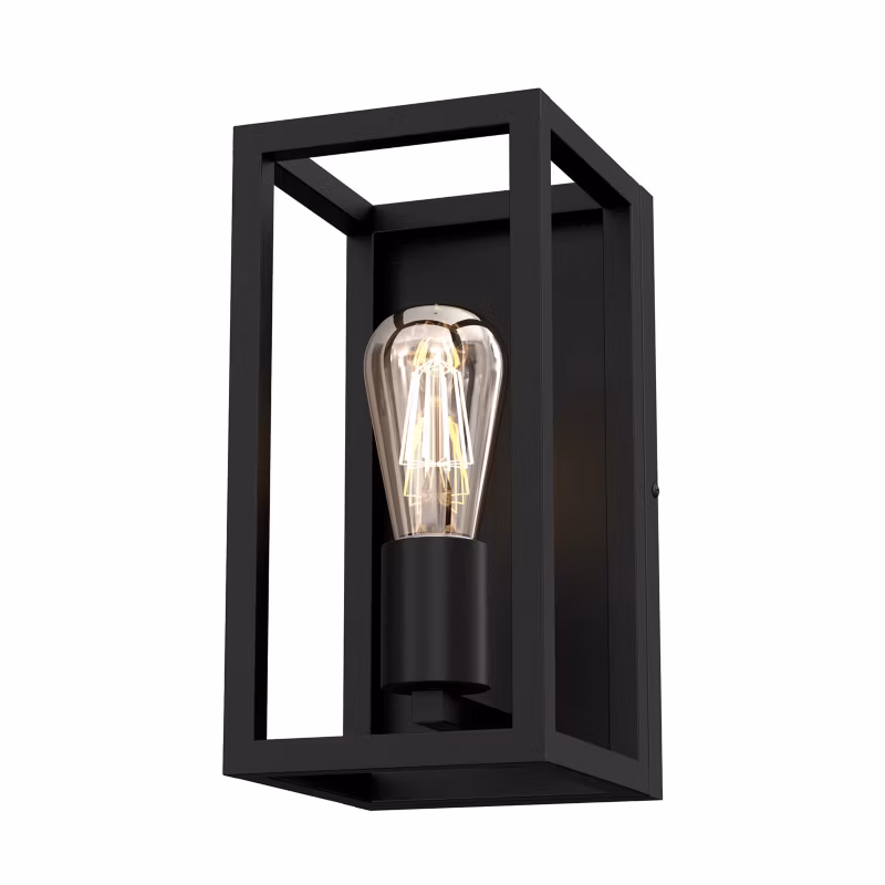 Kinkiet ścienny Luminex Frame czarny mat 1 x E27 x 15W IP20 wym: 30 x 15 x 17 cm – 1 szt.