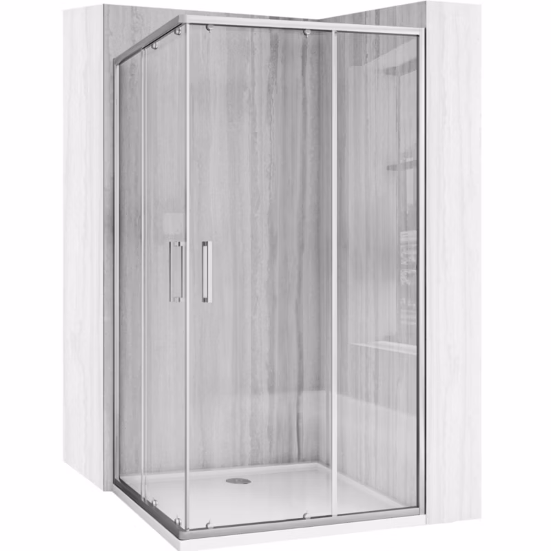 Kabina Prysznicowa Z Brodzikiem Rea CITY 80X100 Nikiel Szczotkowany 80X100X190CM, brodzik savoy white 1Szt