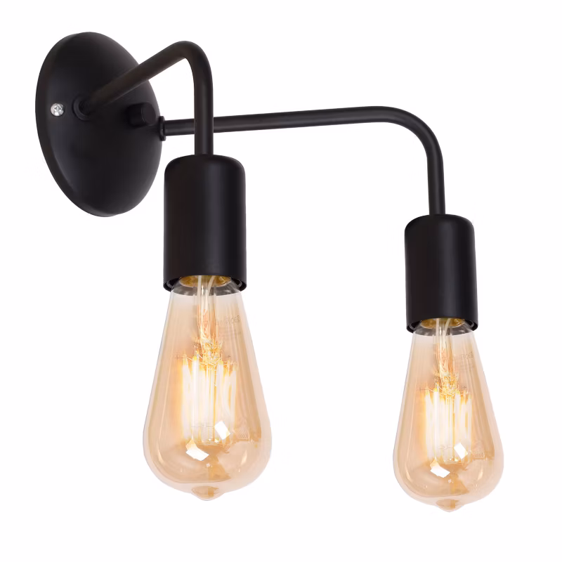 Kinkiet ścienny Luminex Brenda czarny mat styl minimalistyczny 2 x E27 x 15W IP20 wym: 21 x 25 x 22 cm – 1 szt.