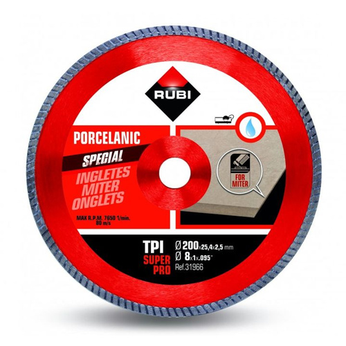 Tarcza diamentowa do cięcia gresu pod kątem TPI 200 SUPERPRO Rubi 31966