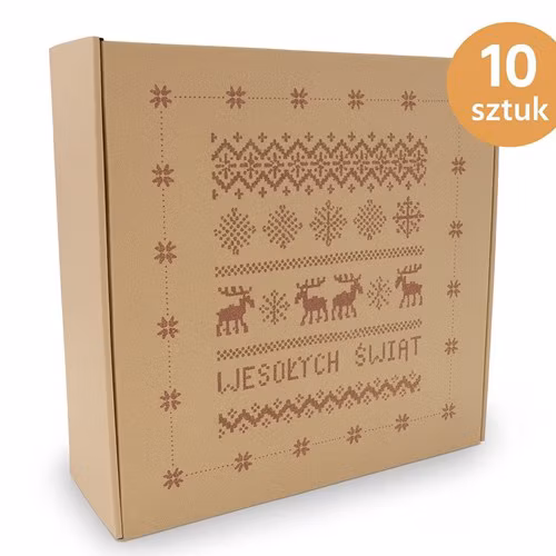 Karton NEOPAK RENIFERY WŚ 300x300x110 mm Świąteczny nadruk 10 szt.