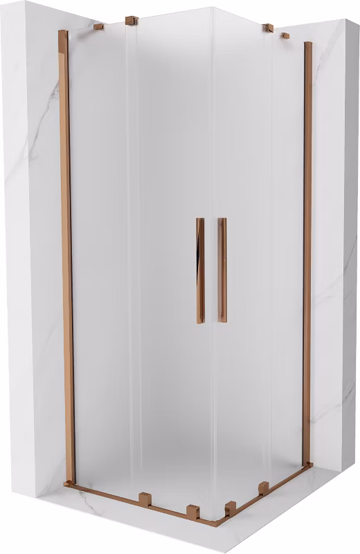 Kabina prysznicowa Mexen Velar Duo rozsuwana 80 x 80 cm szron różowe złoto 1 szt.