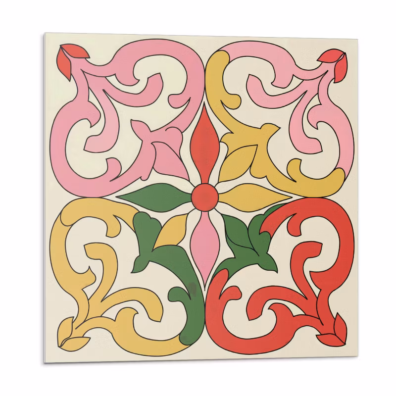 Kafelki samoprzylepne Wallfluent 30×30 cm Ornamentalny wzór kwiatów 9 szt.