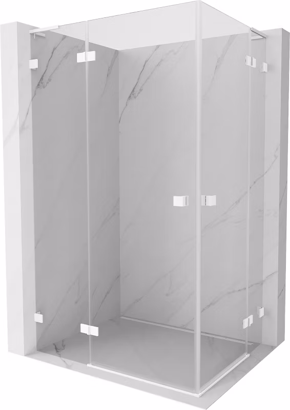 Kabina prysznicowa Mexen Lunar L Duo uchylna 110 x 85 cm transparent biała 1 szt.