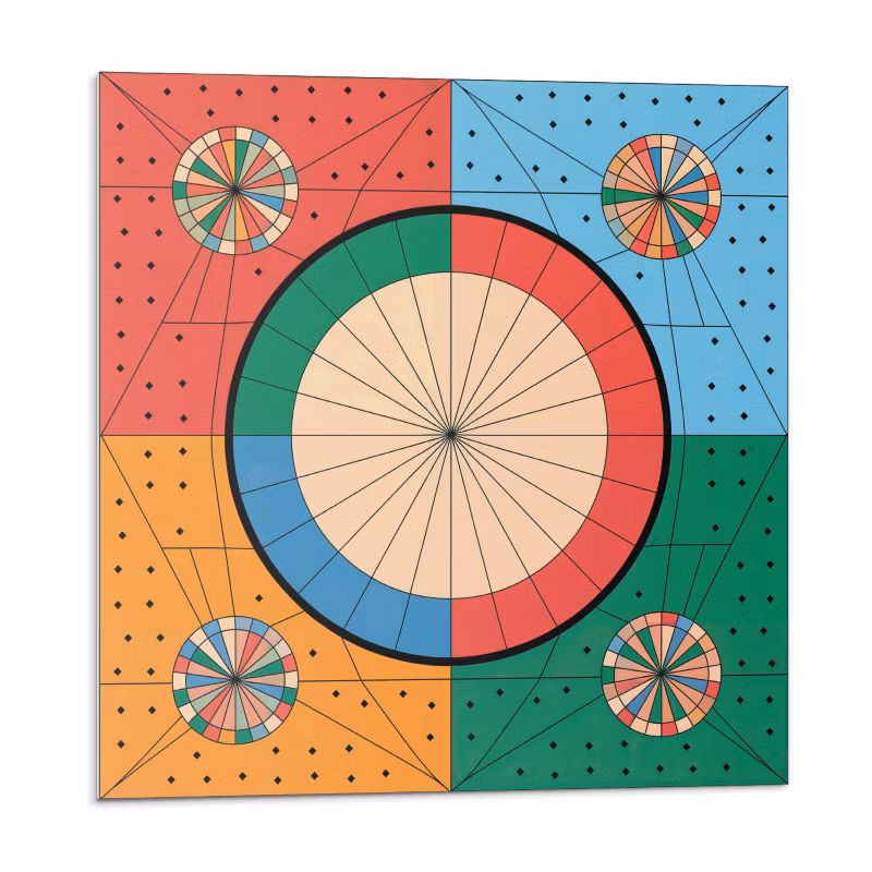 Kafelki samoprzylepne Wallfluent 30×30 cm Okrągły motyw w stylu geometrycznym 9 szt.