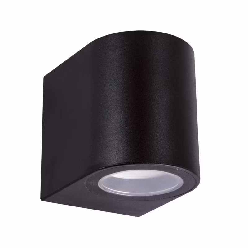 Kinkiet ścienny zewnętrzny Struhm Gamp czarny półokrągły 1 x GU10 x IP54 wym: 8 x 6,8 x 8,9 cm – 1 szt.