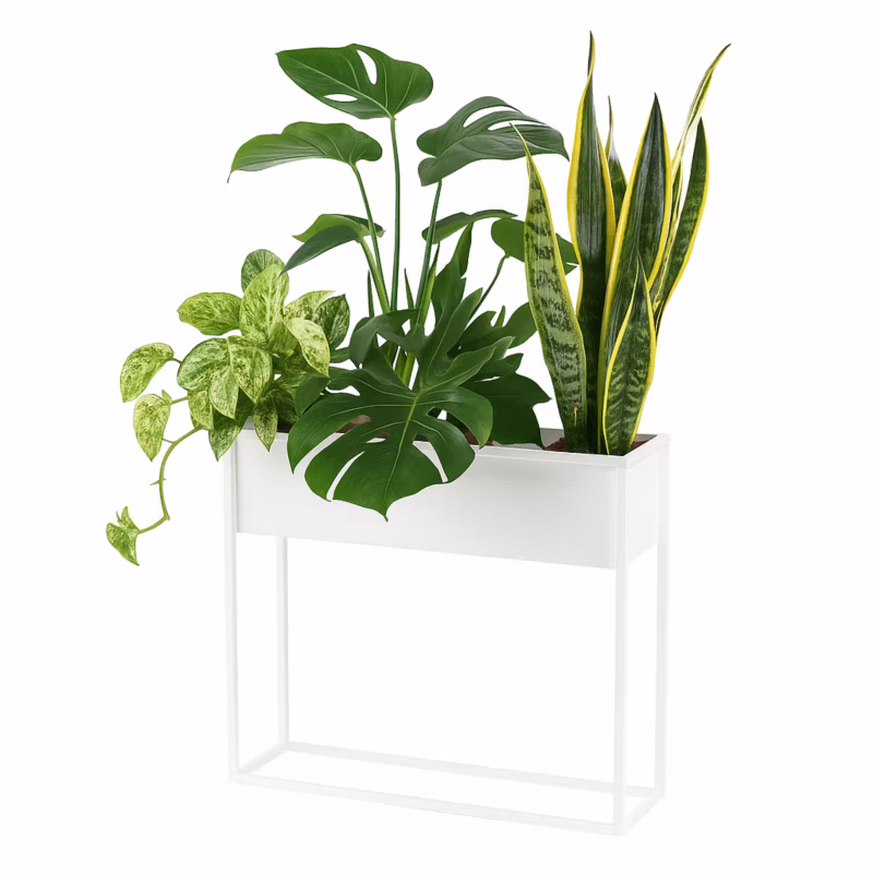Kwietnik stojący JAKPOL Cubo Loft 60×60 cm metalowy biały 1 szt.