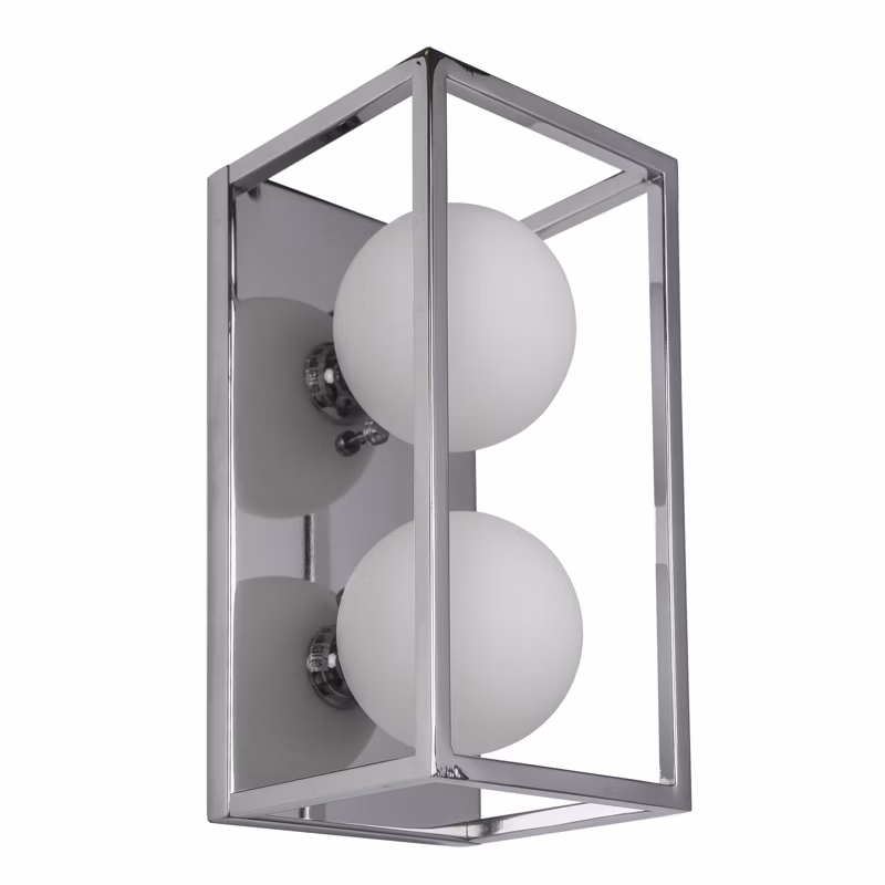 Kinkiet ścienny Italux Daisy chromowany biały 2 x G9 x 4W IP20 wym: 28 x 14 x 14 cm – 1 szt.