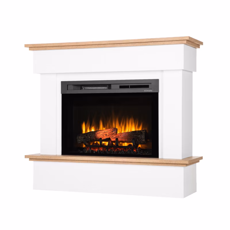 Kominek elektryczny Warmtec Tormes 26″ XHD 1400W funkcja grzania LED biały mat, jasny dąb 1 szt.