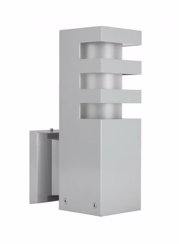 Kinkiet ścienny zewnętrzny SU-MA Rado srebrny 1 x E27 x IP54 wym: 25 x 8 x 14 cm – 1 szt.