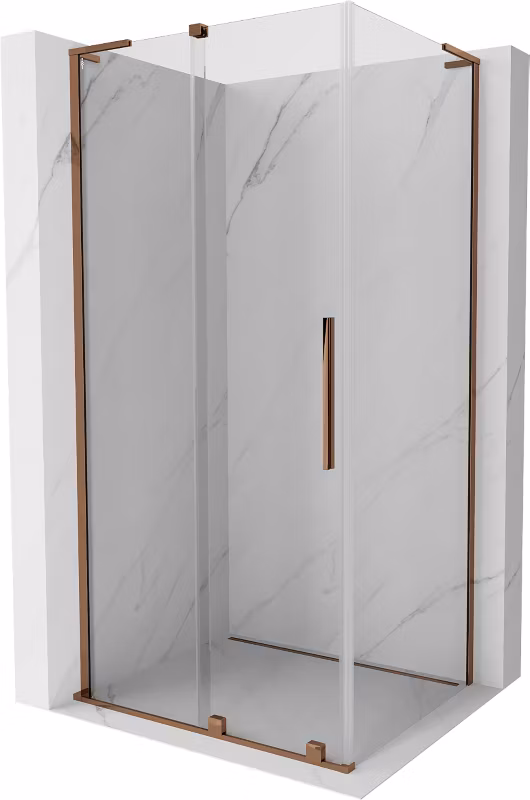 Kabina prysznicowa Mexen Velar L rozsuwana 100 x 75 cm transparent różowe złoto 1 szt.