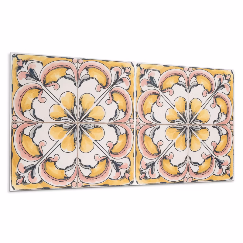 Kafelki samoprzylepne Wallfluent 60×30 cm Ceramiczny motyw kwiatowy 6 szt.