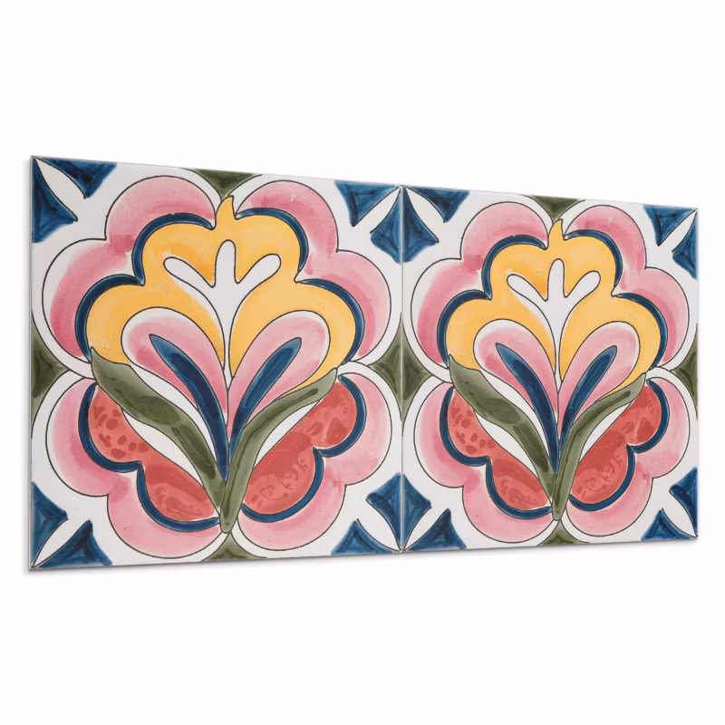 Kafelki samoprzylepne Wallfluent 60×30 cm Wzór kwiatów na płytce 6 szt.