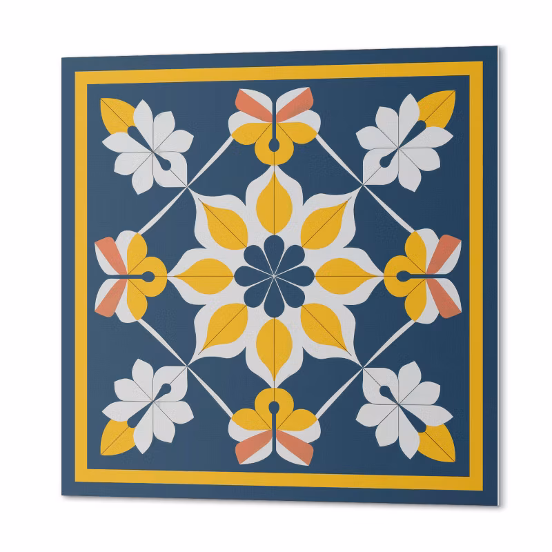 Komplet Kafelków PCV ArtPrintCave 20×20 cm Kwiatowy wzór w symetrii 20 szt. 4070095637340