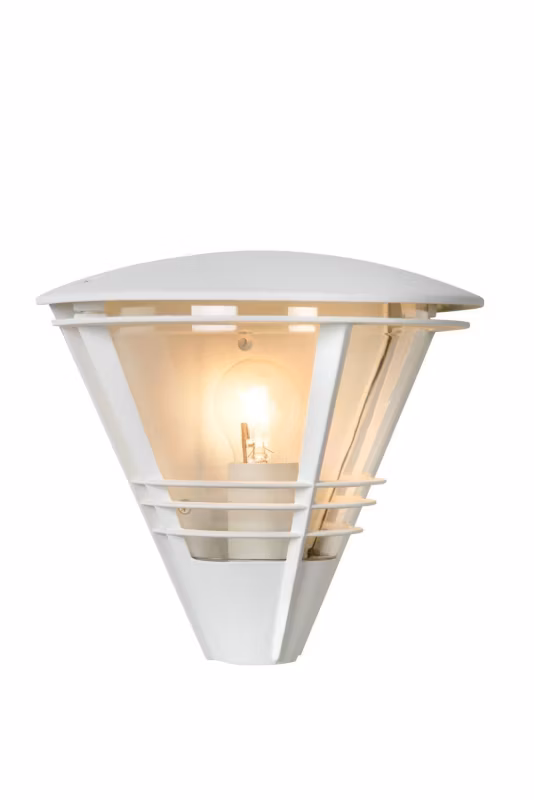 Kinkiet ścienny zewnętrzny Lucide Livia biały transparentny 1 x E27 x 20W IP44 wym: 25 x 27 x 17,5 cm – 1 szt.