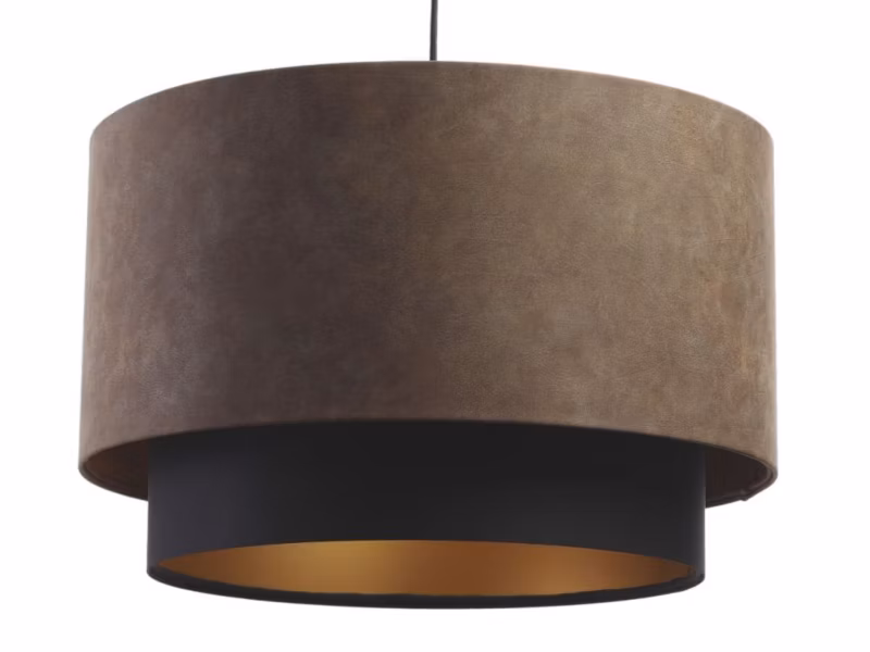 Lampa Bps Koncept wisząca DOUBLE ZAMSZ 60 brązowa/czarna 1 szt