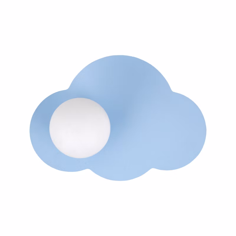 Kinkiet TK Lighting Cloud New niebieski dziecięcy 1Xg9 kulki szklane białe -1szt.