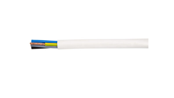 Przewód warsztatowy H05VV-F (OWY) 5×1,5 żo biały /25m/