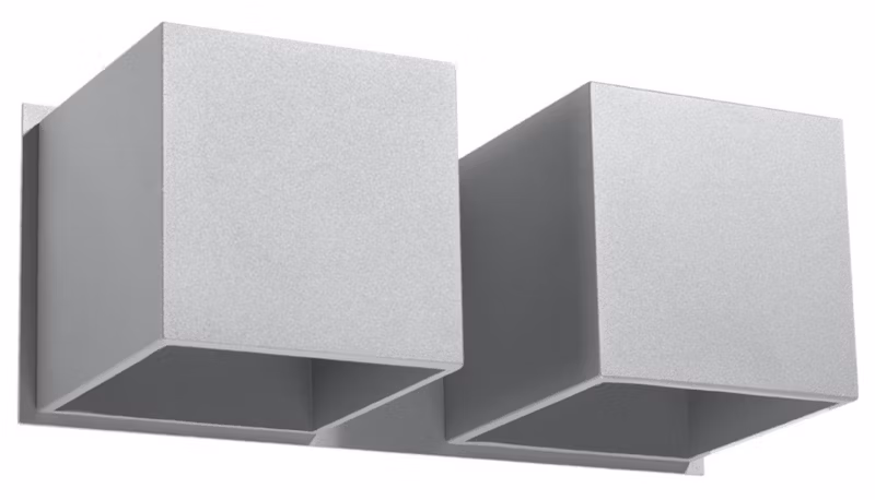 Kinkiet ścienny Sollux Lighting Quad szary 2 x G9 x 40W IP20 wym: 12 x 26 x 26 cm – 1 szt.