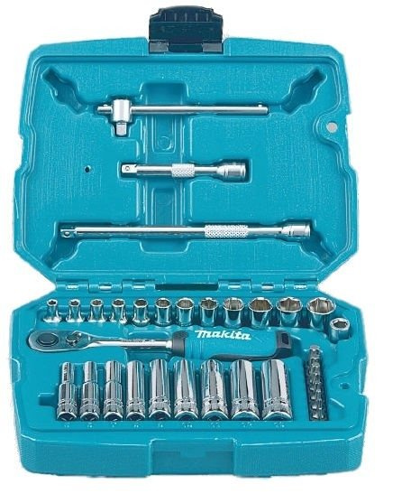 Zestaw nasadek + klucz 1/4″ z grzechotką Makita B-65567 34 szt.