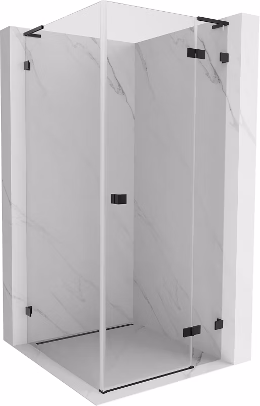 Kabina prysznicowa uchylna Mexen Lunar L czarna 100×100 cm 1 szt.