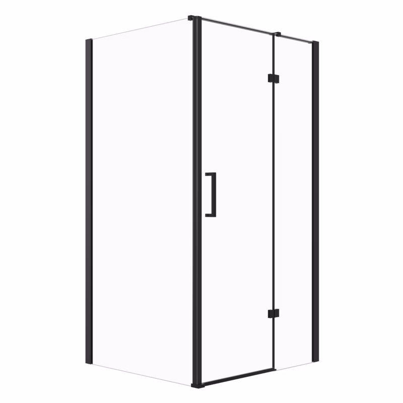 Kabina prysznicowa SEVANTE ROSA 110x80cm prostokątna uchylna czarna ze wspornikiem 1 szt.