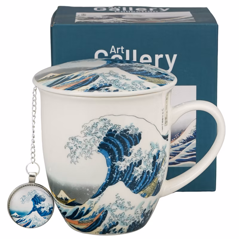 Kubek Z Zaparzaczem I Pokrywką Duo Porcelanowy Wzór Wielobarwny 400 Ml 1 Szt. 5902693973508