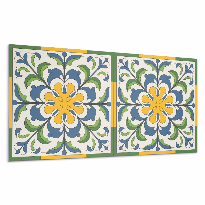 Panele samoprzylepne Wallfluent 60×30 cm Wzór florystyczny z liśćmi 6 szt.